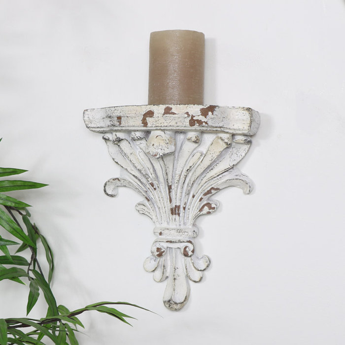 Fleur De Lis Living Antique White Wall Sconce Style Shelf Wayfair.co.uk